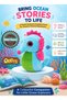 Orbys Seahorse Plush Toy 19 cm, Soft Ocean-Inspired Stuffed Animal with Aqua Blue, Bright Pink and Lime Green Design, Sparkling Pink Eyes and Curved Tail, Multicolour - 5