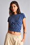 Fitted Crew Neck Polka Dot Short Sleeve T-Shirt I2032Ax26Sp - 4
