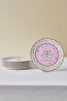 Toimoi 6-Person Porcelain Cake Plate Set Pink 19 cm