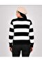 Women's Thick Striped Crew Neck Crop Knit Sweater - 3