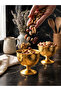 6 Pieces of Snack Bowl & Turkish Delight Bowl with Tattoo-Patterned Gold Metal Legs and Presentation Bowl - 2