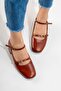 Ferfina Women's Genuine Leather Shoes Tan Thick Short Heeled Mary Jane - 7