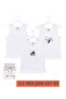 H&C 3-Piece Boys' Printed 100% Cotton Thick Strap Undershirt White Soft Textured (1-14 Years Old)