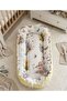 Oval Crib 100% Cotton Newborn Sleeping Nest Floral Yellow