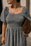 Large Besen Patterned Balloon Sleeve Dress - 6