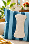 Punch Embroidered Throw Pillow Cover - 43*43 cm - Blue Letter I - Pnk001 - 2