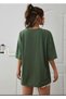Women's Nefti Green Tasmania Printed Oversize T-Shirt - 3