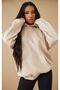 Women's Beige Angel Energy Printed 3 Thread Hooded Hoodie Sweatshirt - 2