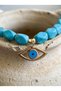 Turquoise & Howlite Beaded Evil Eye Pendant Bohemian Necklace - 4