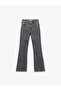 Cotton Regular Waist Slim Fit Spanish Leg Jeans - Flare Jeans - 4