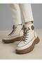 26K310-13 Women's Genuine Leather Rubber Tie Zipper Short Sports Boots - 4