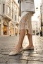 027-223 Tulle Bead Embroidered Stylish Comfortable Women's Ballet Flats with Baretli - 3