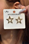 Gold Color Star Figured Women's Earrings - 2