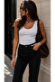 Women's Dark Navy Blue High Waist Spanish Leg Stretch Denim Jean Trousers - 4