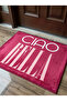 Non-Slip Sole Positive Energy Themed Washable Door Front-Bathroom Mat 40X60 cm