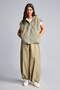 Water Repellent Relax Fit Hooded Crinkle Fabric Vest H2715Ax26Au - 2