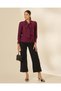 Women Black Pintuck Detail Wide Leg Knitted Trousers - 2