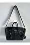 حقيبة من الدنيم والجلد الأسود - 6