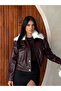 Premium Quality Lined Leather Jacket with Plush Fur Collar - 7