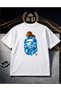 Monkey Masked Vintage Y2K T-Shirt Blue and Pink 100% Coton Tee