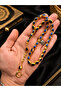 Special Word Written in Special Design on a Wooden Box, Navy Blue Enamel-Embellished Metal Prayer Beads, Gold Design Prayer Beads - 2