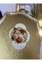 Original Italian Rosewood Tray for 8 People with Flowers 42X51Cm - 2