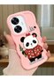 Realme C55 Compatible Case Camera Protector Pink Silicone Couple Phone Case Panda Pattern