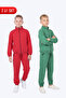 Boy's 2-Piece Stand Collar Zippered Waist Tie Elastic Cuffed Tracksuit Set