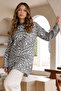 Zebra Patterned Knitwear Tunic R7186 Anthracite - 2
