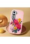 Oppo A5 Compatible Case Camera Protector Pink Silicone Couple Phone Case with Floral Pattern - 2