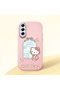 Samsung Galaxy S21 Fe Compatible Case with Camera Protection Pink Silicone Couple Phone Case with Kitty Pattern