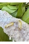 Gold Luxury Basak Zircon Stone Stainless Steel Earrings - 4