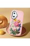 Poco F7 Compatible Case Camera Protector Pink Silicone Couple Phone Case with Floral Pattern - 2