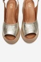 Laure Gold Genuine Leather Women's Wedge Sandals - 2