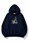 Green Butterfly Printed Hooded 2 Thread Threaded Sweatshirt