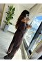 Women's Long Sleeve One Shoulder Open Modal Blouse and Pants Two Piece Set - 6