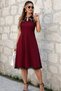 Women's off-the-shoulder lace midi dress with ring detail and viscose fabric - 3
