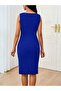 Women's strappy turtleneck pleated short imported crepe dress - 3