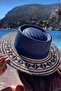Women's Straw Hat Mare Toscana Blue – Wide Brim, Natural Texture, Elegant Summer Design - 6