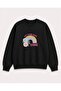 Rainbow Printed 2 Thread Threaded Crew Neck Sweatshirt