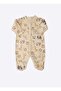 Organic Animal 3-Piece Booties Overalls Yellow - 2