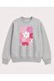 Colorful Flowers Printed 2 Thread Threaded Crew Neck Sweatshirt