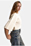 Women's Stone Color W6-105 Large Button Belted Cropped Cardigan Design Knitwear Cardigan - 3