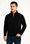 Men's Fleece Sweatshirt – Stand Collar, Half Zipper, Zippered Chest Pocket, Black Trim, Winter Comfortable Reg - 4