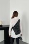 Women's White Long Sleeve Shirt with Collar and Side Tie Vest Detail - 5