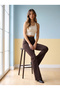 Ngbutika Women's Bitter Brown Lycra Stretchy Spanish Flare Jean Trousers - 3