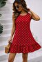 Women's Relaxed Fit Ruffled Crinkle Fabric Woven Dress - 5