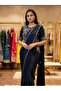 Blue Premium Chinnon Silk Ready-to-Wear Drape Saree - FFT6868 | Blue-Size:L-40-Inches