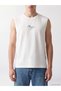 Vizyon New Season Ecru Crew Neck Printed Men's Sleeveless T-Shirt - 3