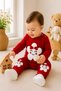 Baby Girl Floral Appliqued Ribbed 2-Piece Top and Bottom Set Seasonal Tracksuit Set 6-12-18 Months - 4